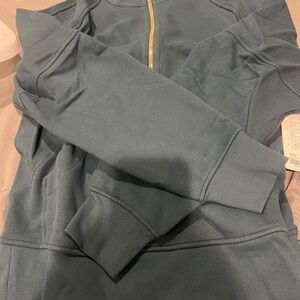 Lululemon funnel neck half zip oversized scuba indochine blue